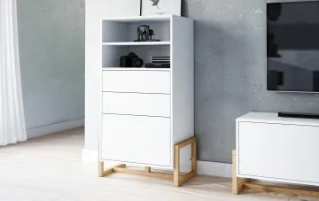 Komoda wysoka OSLO 1D2S 63cm biały mat