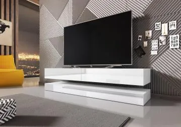 Szafka RTV FLY 2K biała/biały połysk