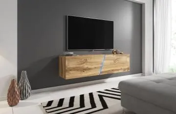 Szafka RTV SLANT 160cm dąb wotan z oświetleniem LED