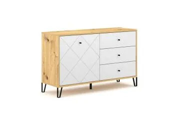 Komoda BILBAO 123 dąb artisan/biały mat