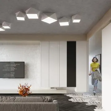 Plafon HEXA 45 biały geometryczny
