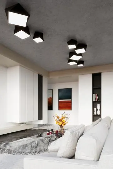 Plafon HEXA 45 czarny geometryczny