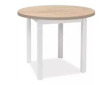 Stół okrągły Adam 80 cm dąb lancelot/biały mat
