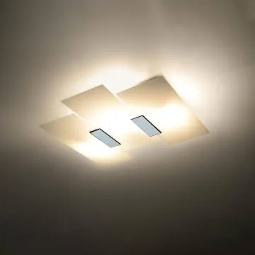 Plafon FABIANO szklany biały