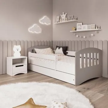 Łóżko dziecięce CLASSIC 1 MIX 140x80 szare