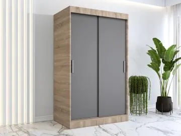 Szafa przesuwna MODUO COMFORT 120 dąb sonoma/antracyt gładka