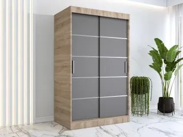 Szafa przesuwna MODUO COMFORT 120 dąb sonoma/antracyt z listwami