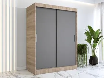 Szafa przesuwna MODUO COMFORT 150 dąb sonoma/antracyt gładka