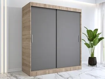 Szafa przesuwna MODUO COMFORT 180 dąb sonoma/antracyt gładka