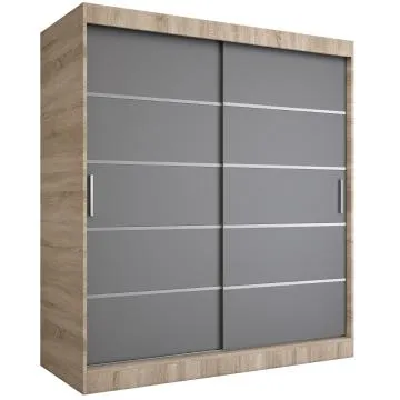 Szafa przesuwna MODUO COMFORT 180 dąb sonoma/antracyt z listwami