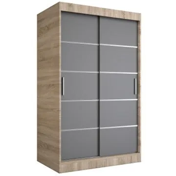 Szafa przesuwna MODUO COMFORT 120 dąb sonoma/antracyt z listwami