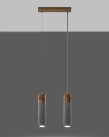 Lampa wisząca ZANE 2 szara