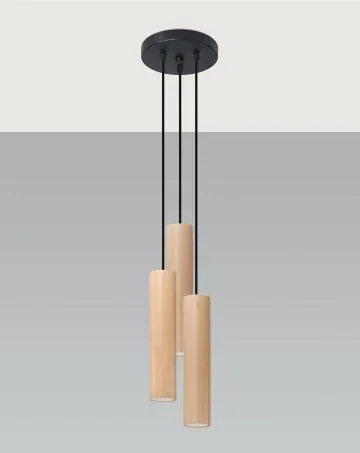 Lampa wisząca LINO 3P drewniana