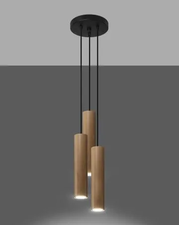 Lampa wisząca LINO 3P drewniana