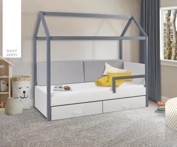 Łóżko domek BAJKAŁ 180x80 białe z barierką