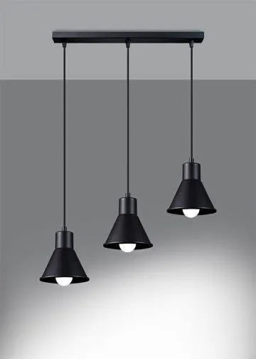 Lampa wisząca TALEJA 3 czarna