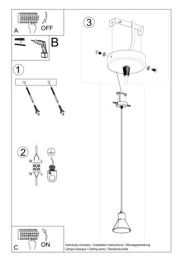 Lampa wisząca TAZILA 1 czarna