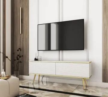 Szafka RTV KARL 3D 135cm wisząca/stojąca biały mat 