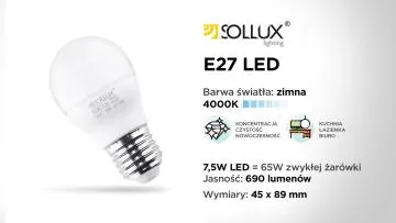 Żarówka LED E27 4000K 7,5W 690lm