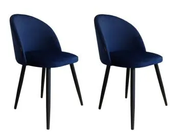 Zestaw krzeseł CLAUDINE 1 VELVET 2 szt granatowe
