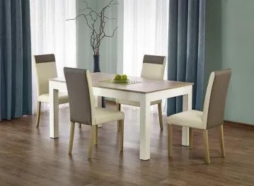 Stół SEWERYN 160(300)x90 dąb sonoma/biały rozkładany