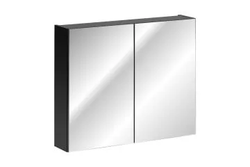 Szafka łazienkowa SANTA FE BLACK 80 cm czarny mat z lustrem