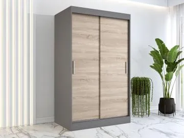 Szafa przesuwna MODUO COMFORT 120 antracyt/dąb sonoma gładka