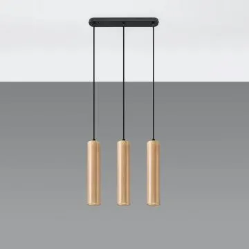 Lampa wisząca LINO 3L drewniana