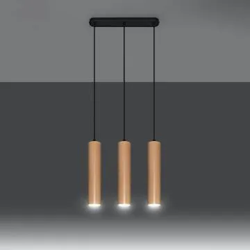 Lampa wisząca LINO 3L drewniana