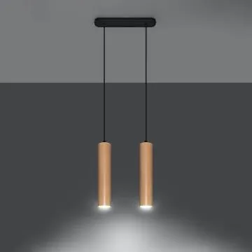 Lampa wisząca LINO 2 drewniana