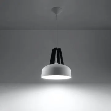 Lampa wisząca CASCO biała/czarna