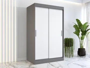 Szafa przesuwna MODUO COMFORT 120 antracyt/biała mat gładka