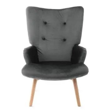 Fotel tapicerowany MOSS VELVET szary