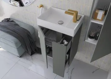 Umywalka wpuszczana UNIQ Solid Surface 50 cm z otworem na baterię