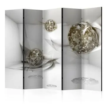 Parawan dwustronny 3D 225x172 cm 5-częściowy szary