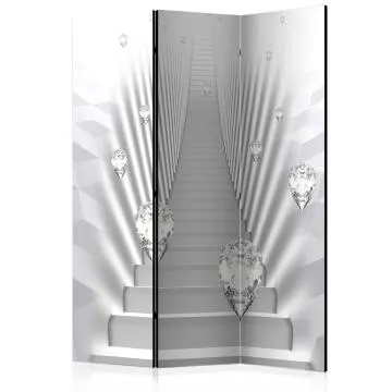 Parawan dwustronny 3D 135x172 cm 3-częściowy szary