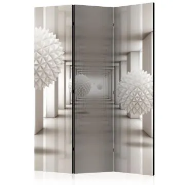 Parawan dwustronny 3D 135x172 cm 3-częściowy czarny