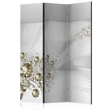 Parawan dwustronny 3D 135x172 cm 3-częściowy szary