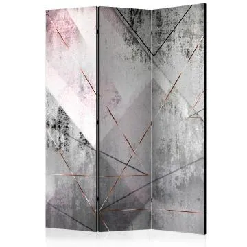Parawan jednostronny Abstrakcje 135x172 cm 3-częściowy szary