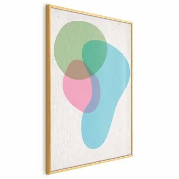 Plakat Kolorowe plamy 21x30 cm z ramą złotą bez marginesu