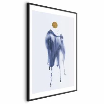 Plakat Akwarelowa abstrakcja 40 x 60 cm z ramą czarną z marginesem