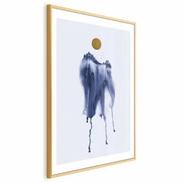 Plakat Akwarelowa abstrakcja 60 x 90 cm z ramą złotą z marginesem