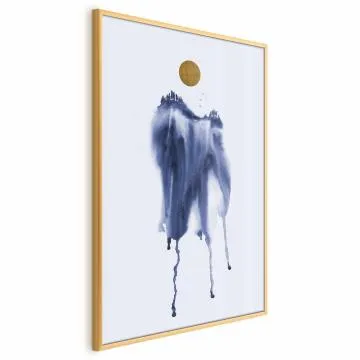 Plakat Akwarelowa abstrakcja 21 x 30 cm z ramą złotą bez marginesu