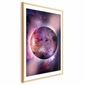 Plakat Nieznana planeta 60x90 cm z ramą złotą z marginesem