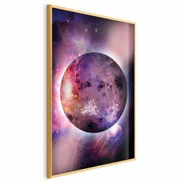 Plakat Nieznana planeta 60x90 cm z ramą złotą bez marginesu