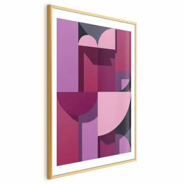 Plakat Abstrakcyjne home 21 x 30 cm z ramą złotą z marginesem