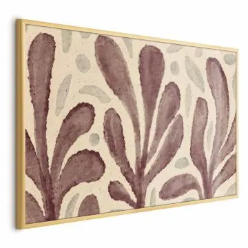 Plakat Liście i plamy 42x29,7 cm z ramą złotą bez marginesu
