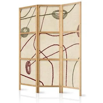 Parawan japoński Abstrakcje 135x172 cm 3-częściowy biały