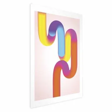 Plakat Tęczowe Rurki 21x30 cm bez ramy z marginesem