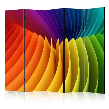 Parawan dwustronny 3D 225x172 cm 5-częściowy wielokolorowy